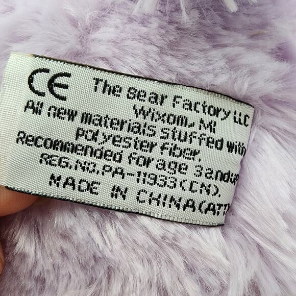 Bear Factory Hippo Plush 17" Light Purple Hippopotamus Stuffed Animal Toy 2001 - Picture 9 of 9